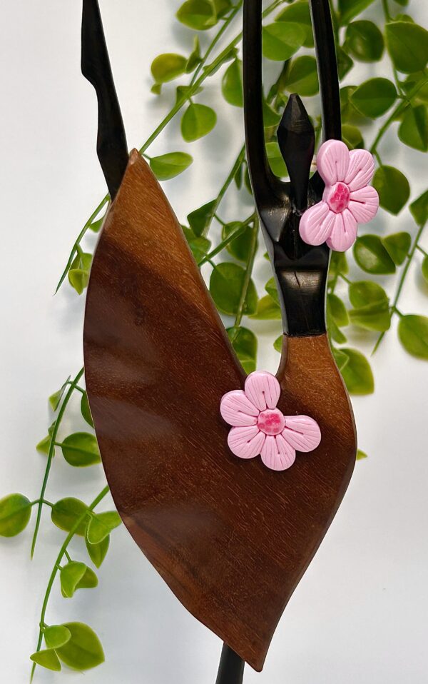 Boucles d’oreilles « Les Floralies 1 » en pâte polymère rose