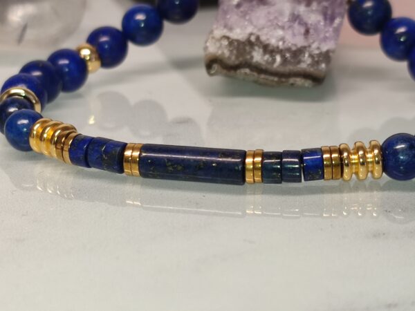 Bracelet Lapis Lazuli & Hématite – Bijou Femme Gold Filled – Image 4