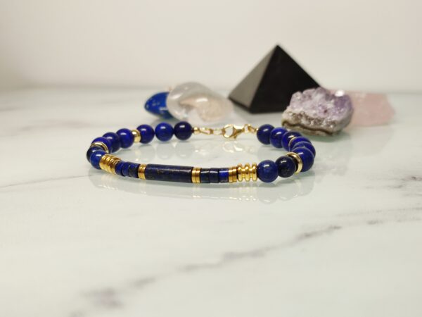 Bracelet Lapis Lazuli & Hématite – Bijou Femme Gold Filled – Image 5