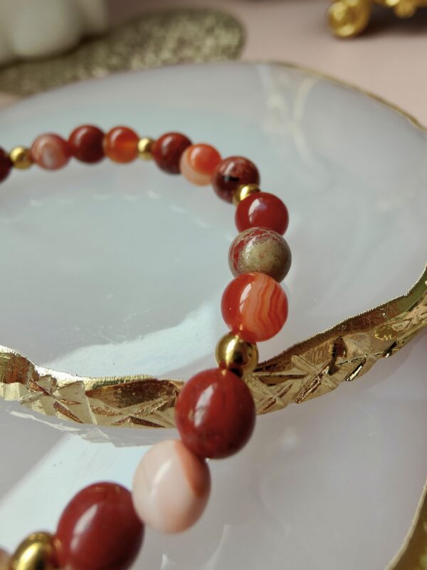 Terra Cotta Bracelet en Jaspe rouge et Cornaline – Image 2