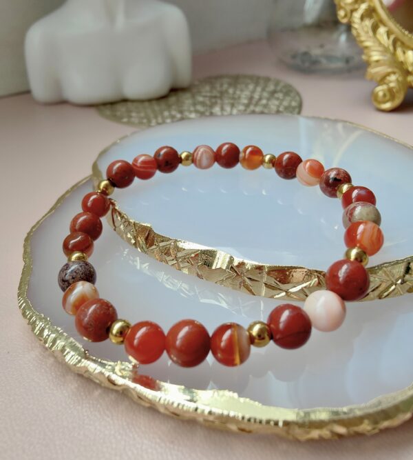 Terra Cotta Bracelet en Jaspe rouge et Cornaline