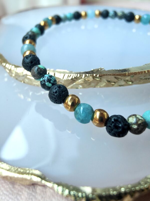 Eolie Bracelet fin – Hubei, lave & apatite – Image 2