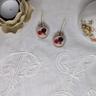 Boucles d'oreilles brodées Rosalie