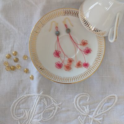 Boucles d'oreilles inspiration Renaissance Rose