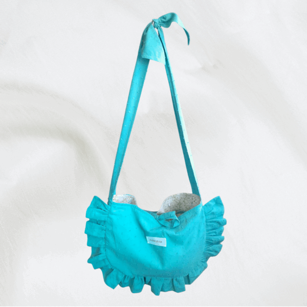 Sac à volant audacieuse vert plumetis + motif floral – Image 4