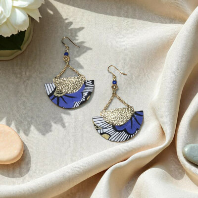 Boucles d'oreilles papier Indien Wax