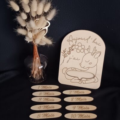 carte étape bébé en bois