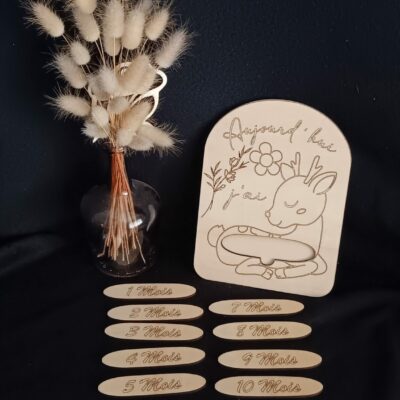 carte étape bébé en bois