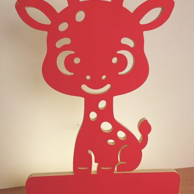 Veilleuse bébé /Girafle– 4 couleurs au choix : Bleu tendre, Rose foncé , Jaune lumineux, ou Fuchsia
