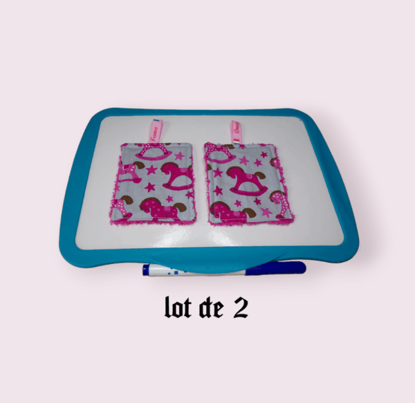 Duo de lingettes pour ardoise scolaire avec plusieurs motifs amusants pour les enfants. – Image 5