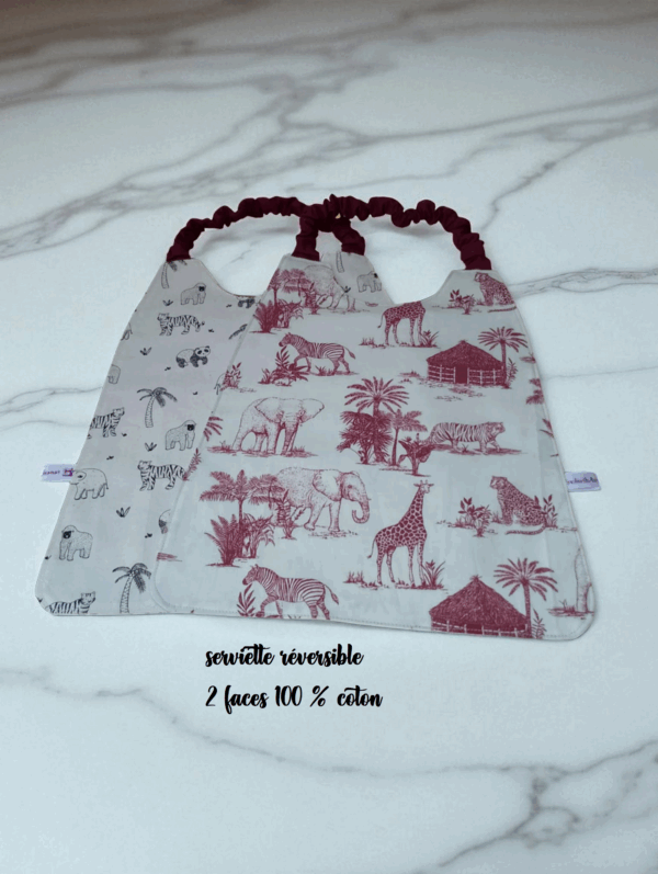 Serviette de cantine élastique réversible, bavoir maternelle, modèle pour garçon au choix – Image 9