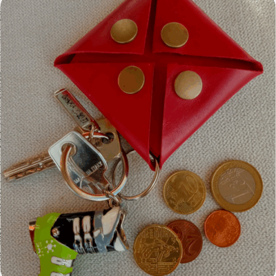 Porte clés en cuir 4 pressions