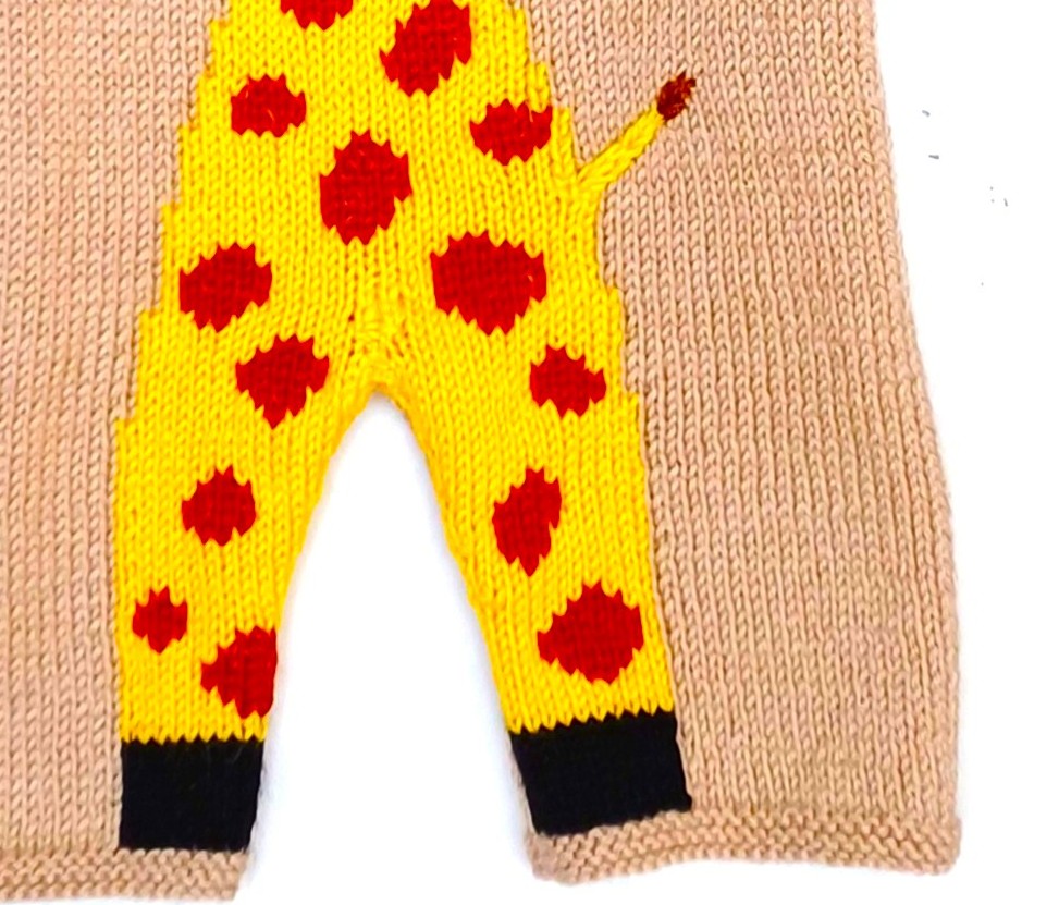 Salopette bébé au tricot avec une girafe, taille 3/6 mois – Image 3