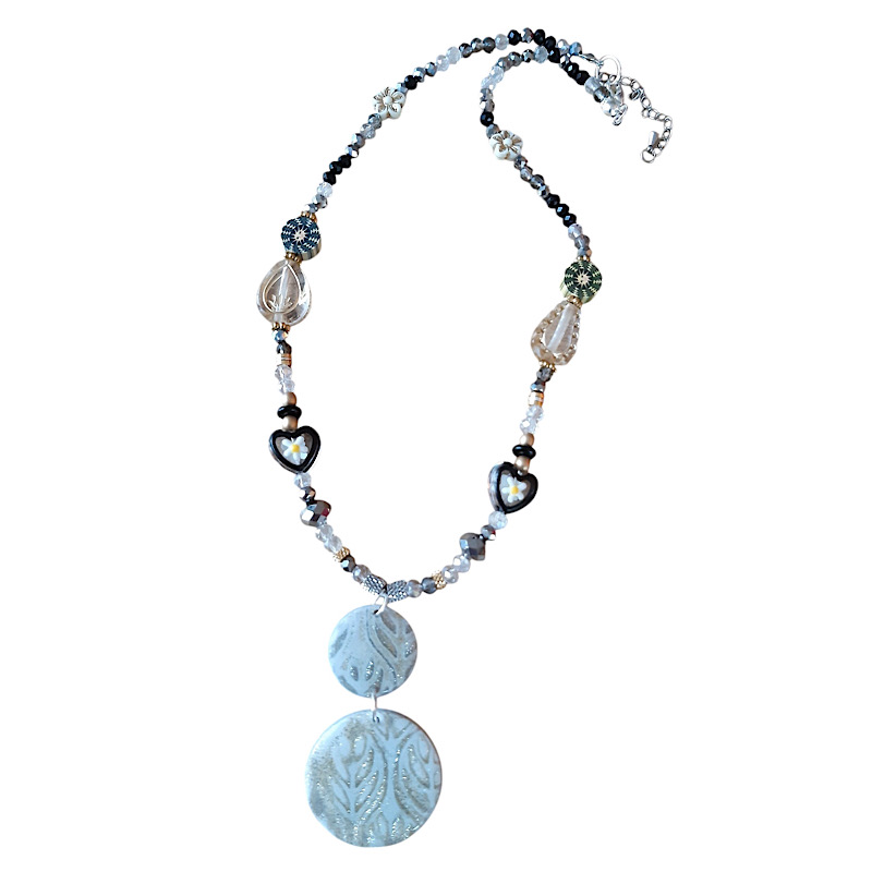 Collier festif à paillettesen pâte polymère isycrea bijoux