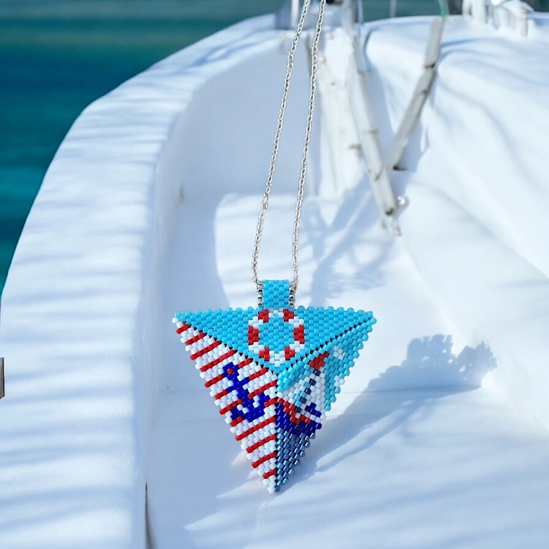 Pendentif Triangle Océan en Perles Miyuki – Image 4