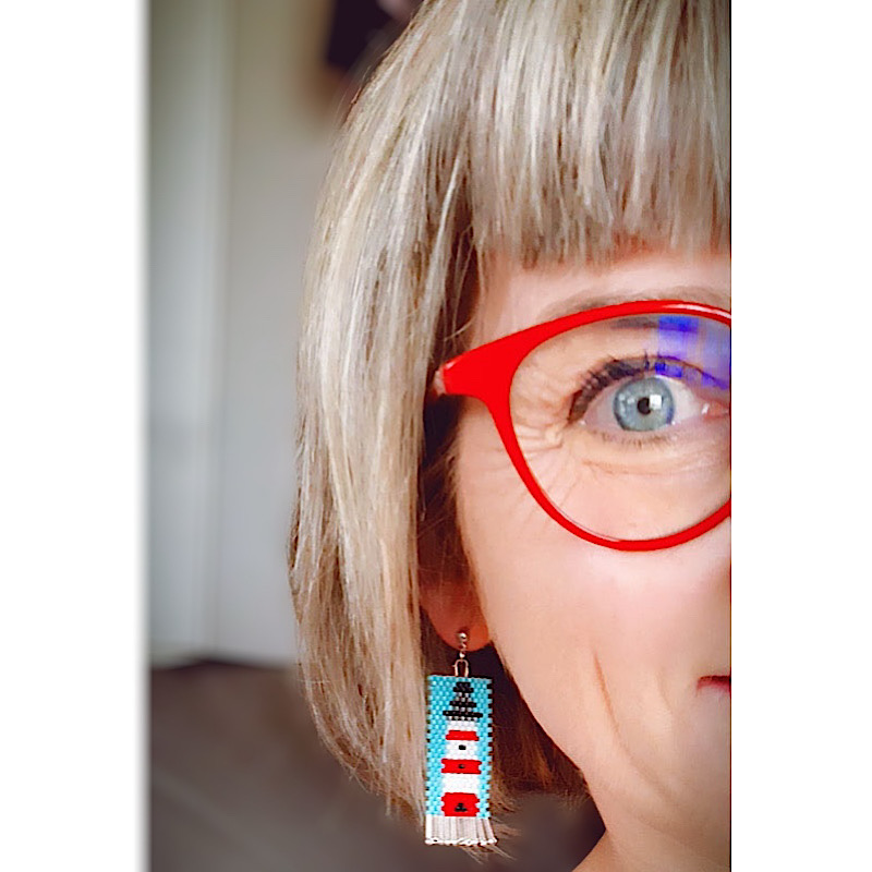 Boucles d’oreilles nautiques en perles miyuki tissées à l’aiguille