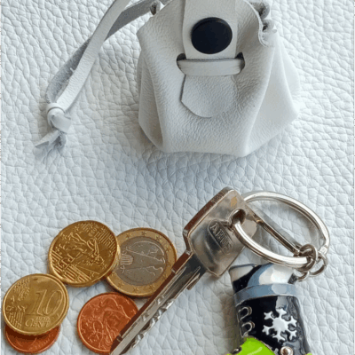 Porte-clés mini-Bourse en cuir souple