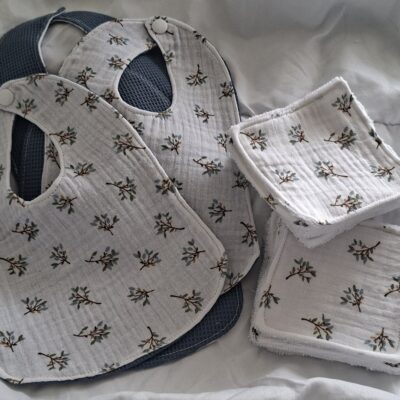 Kit naissance Bavoirs et Lingettes pour bébé