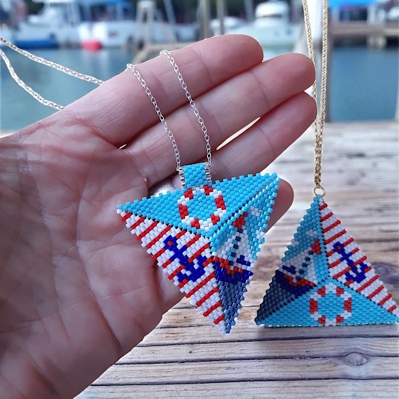 Pendentif Triangle Océan en Perles Miyuki – Image 5