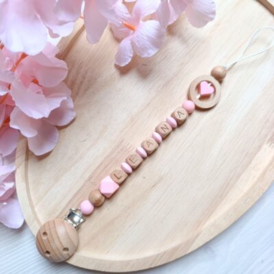 attache tetine coeur anneau
