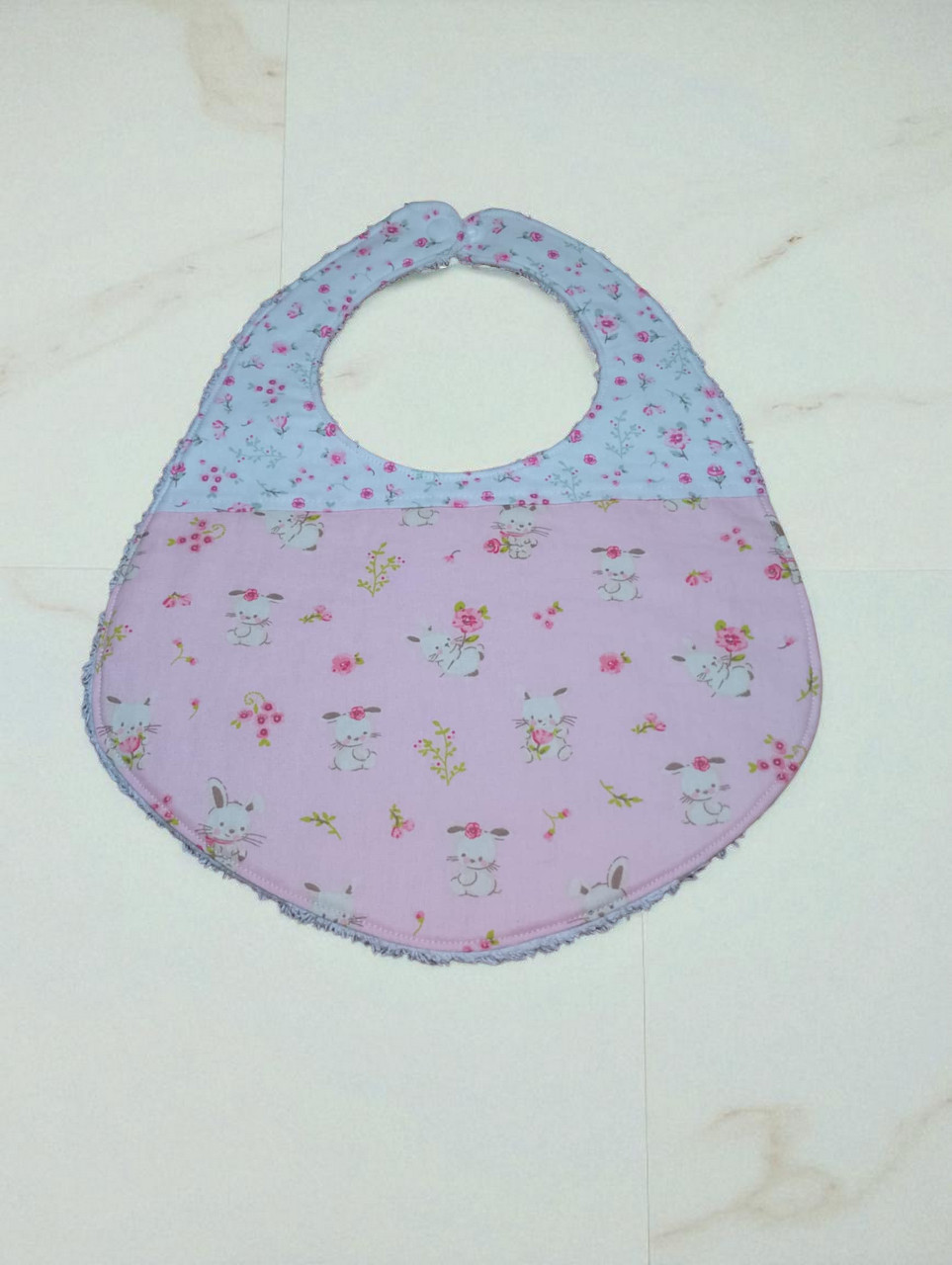 Bavoir bébé, coton doublé éponge BIO taille 6 à 9 mois