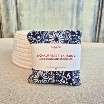 2 chaufferettes Mains en graines de Lin Bio - Mini Bouillottes (Motifs 2)
