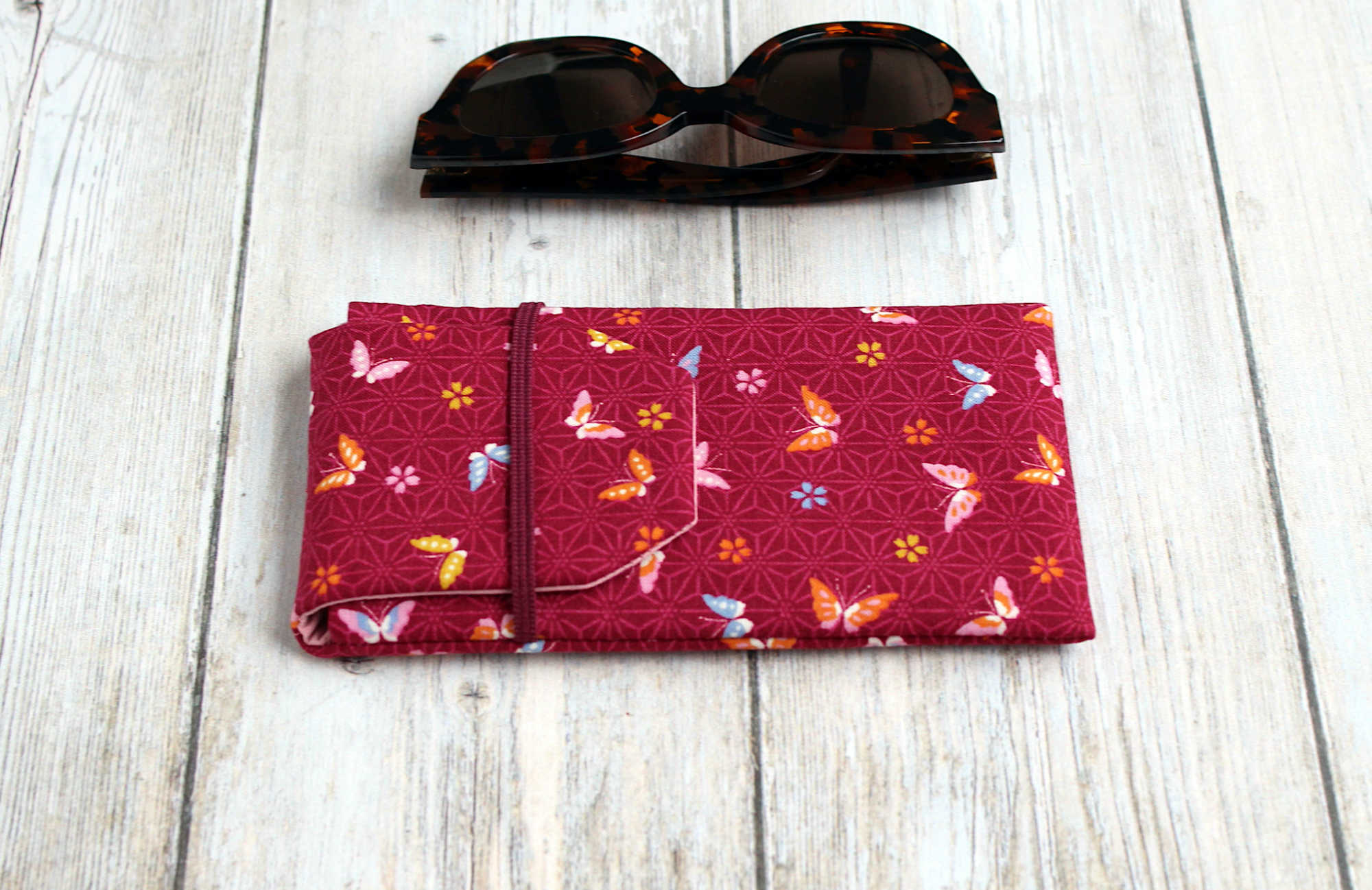 etui lunettes rembourre tissu japon