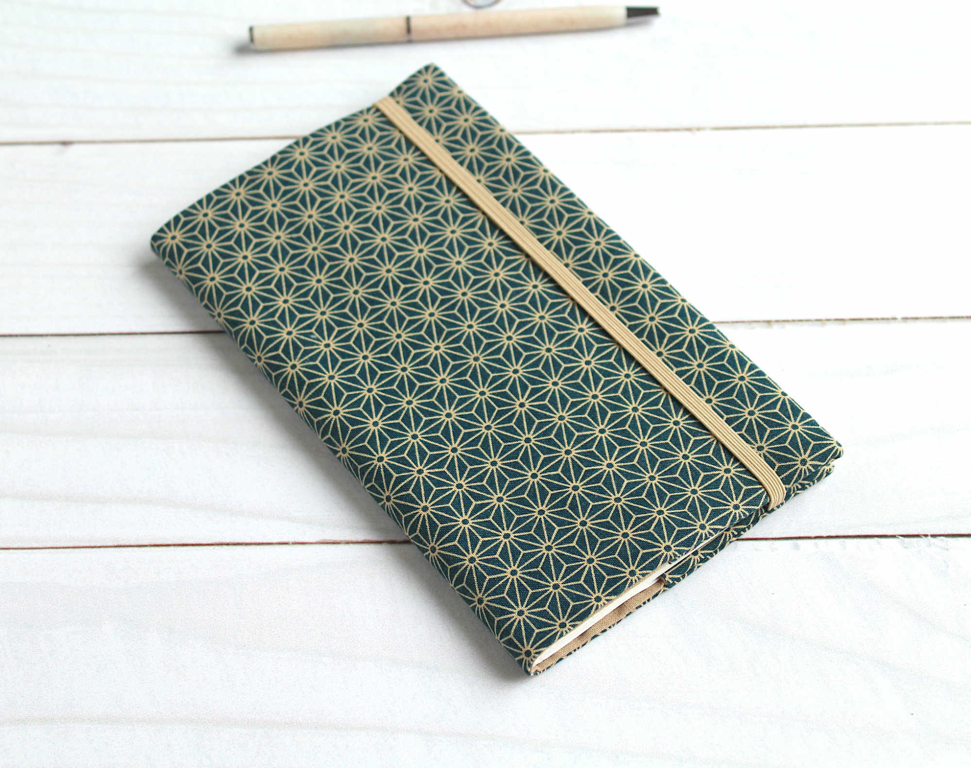 Porte chéquier tissu japonais, protège chéquier talon haut, étui chéquier portefeuille – Image 3