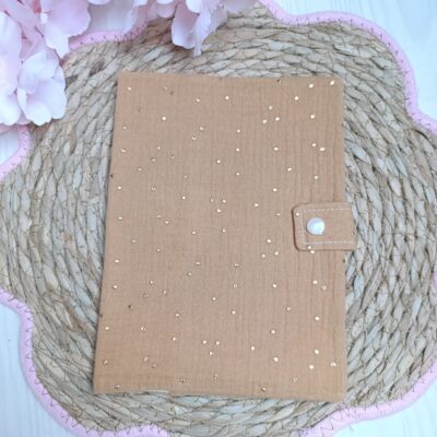 protège carnet de santé camel glitter