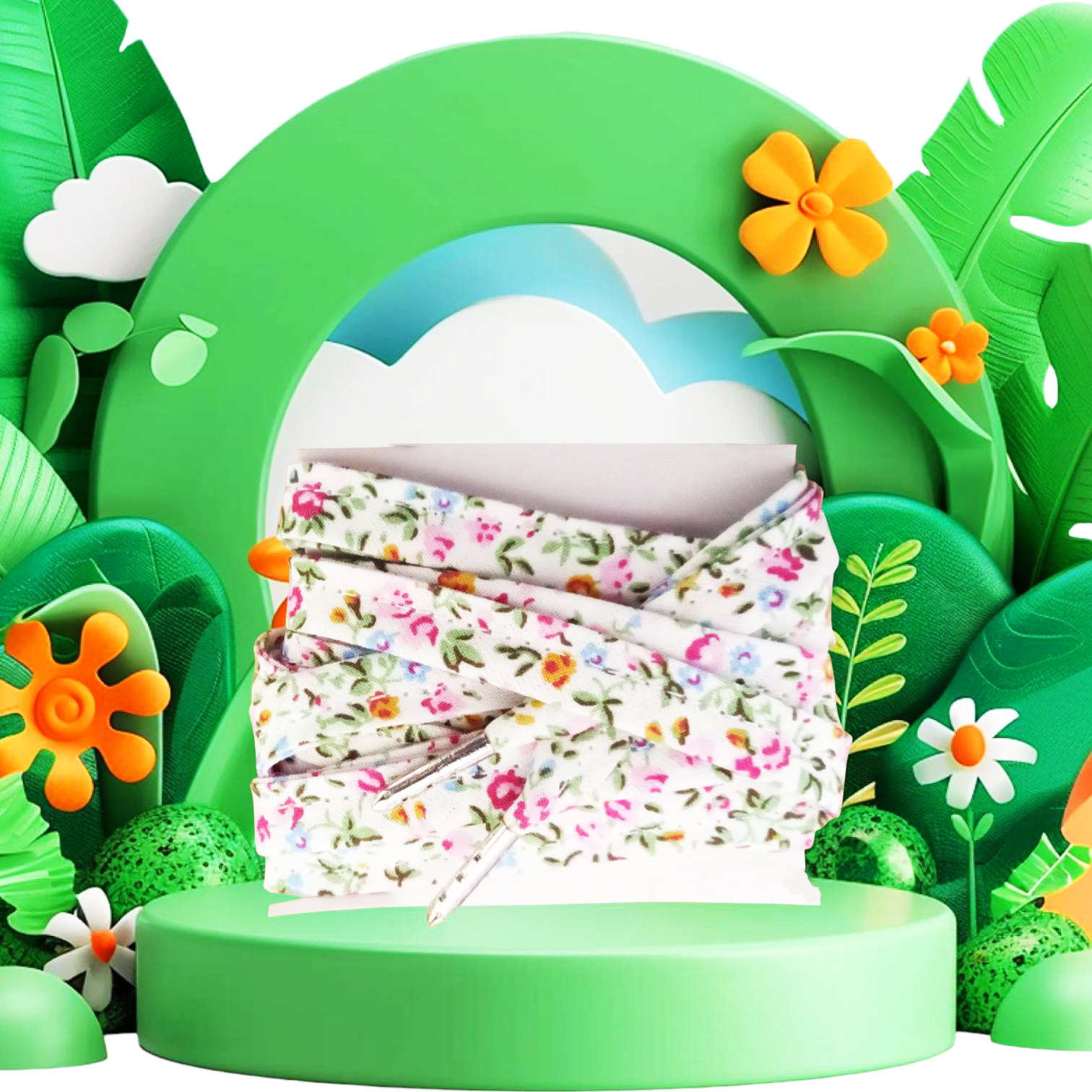 Paire de lacets en tissu - ROSES - Lacets femme - Lacets en coton fleuri