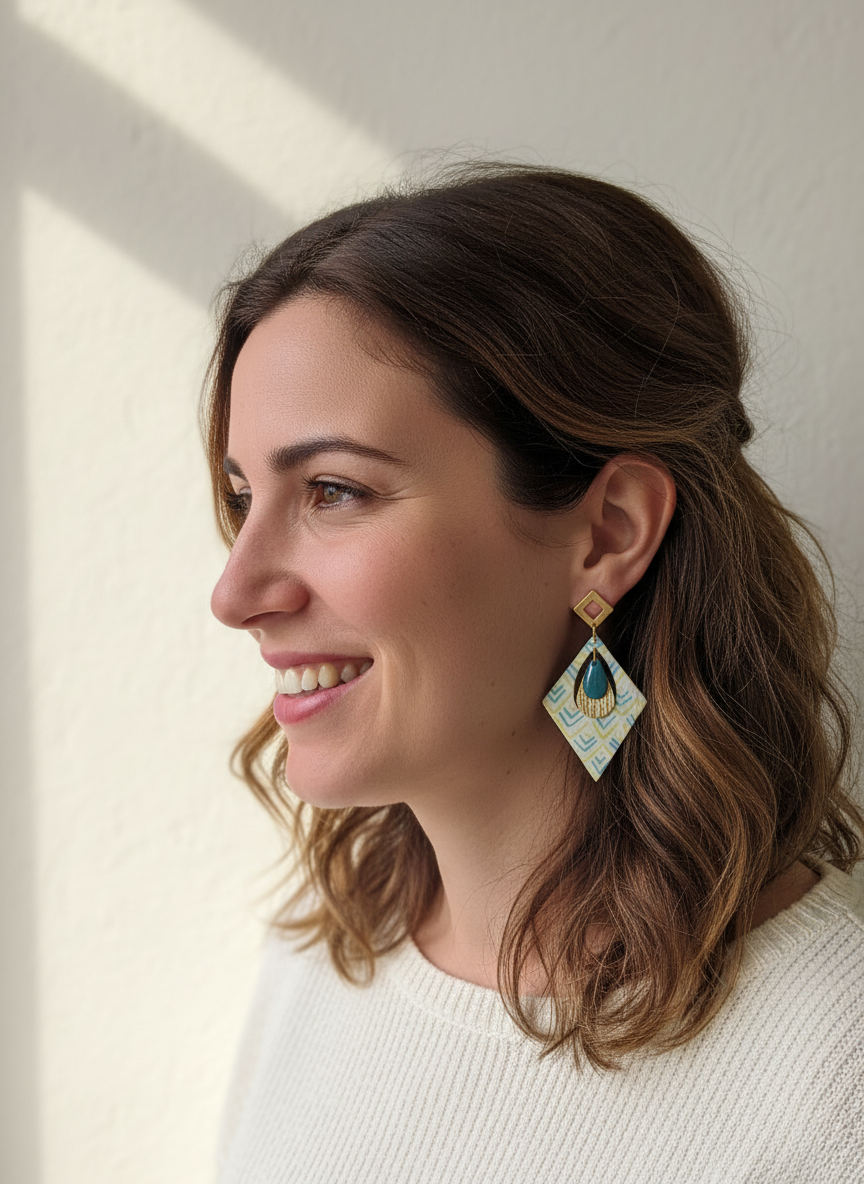 Boucles d'oreilles Trikōṇa – Image 2