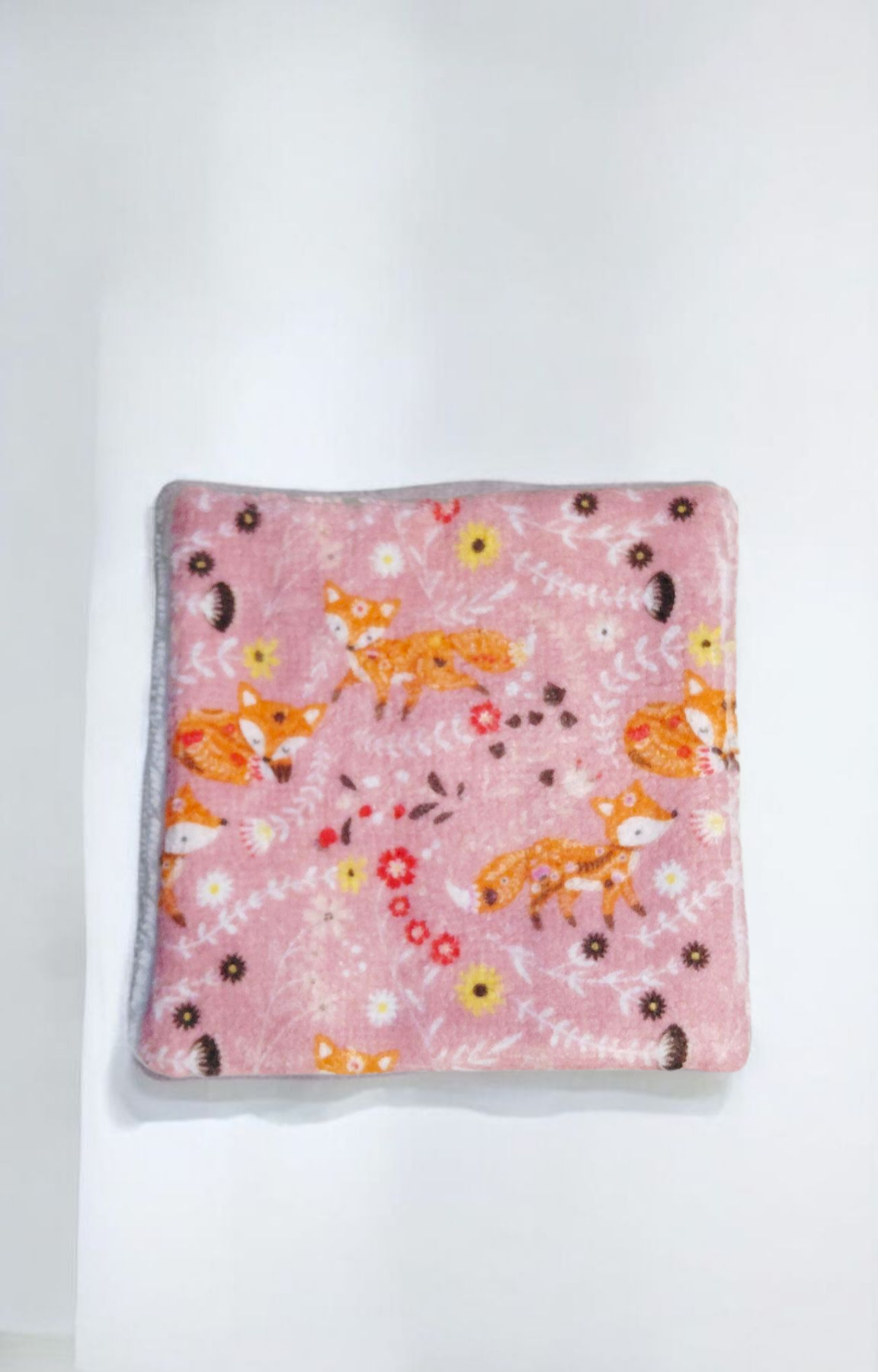 Lot de 4 lingettes lavables motif renard – double face en éponge de bambou certifiée Oeko-Tex® – Fait main – Image 3