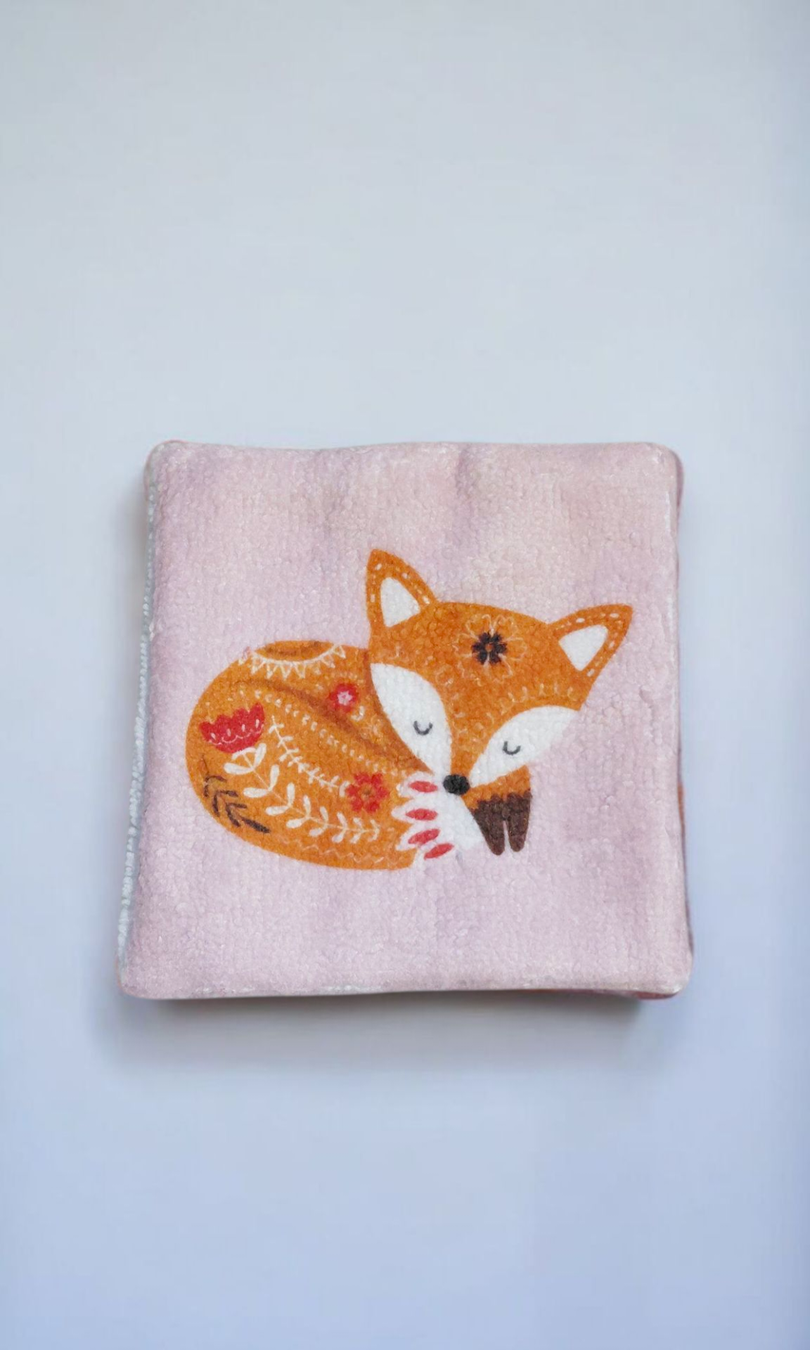 Lot de 5 lingettes lavables motif renard – double face en éponge de bambou certifiée Oeko-Tex® – Fait main – Image 2