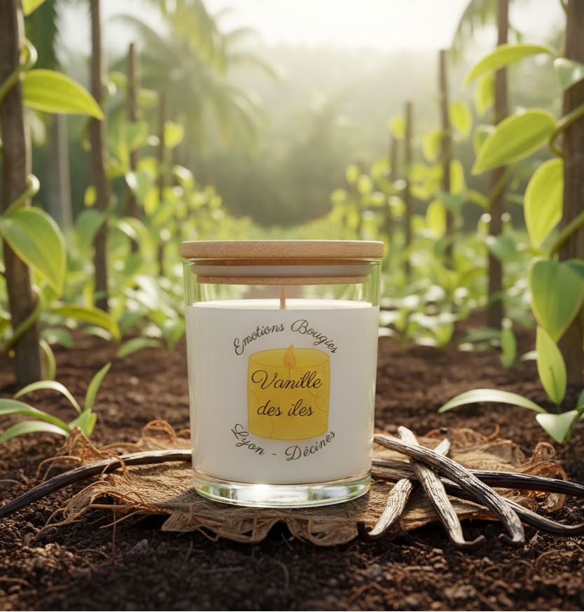 Bougie végétale parfumée vanille des iles
