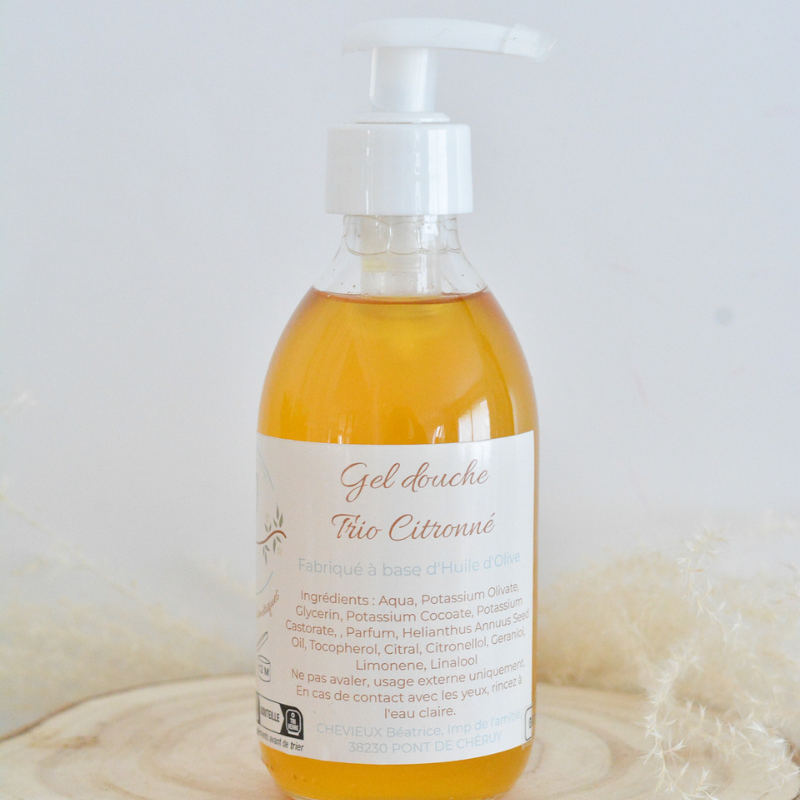 Gel douche à l'huile d'olive Trio citronné - Odeur Intense Citronnée