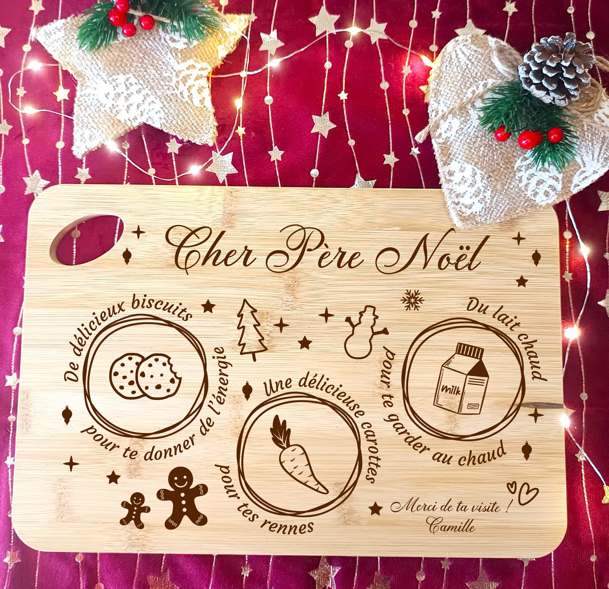 Plateau du père Noël en bois – Image 2