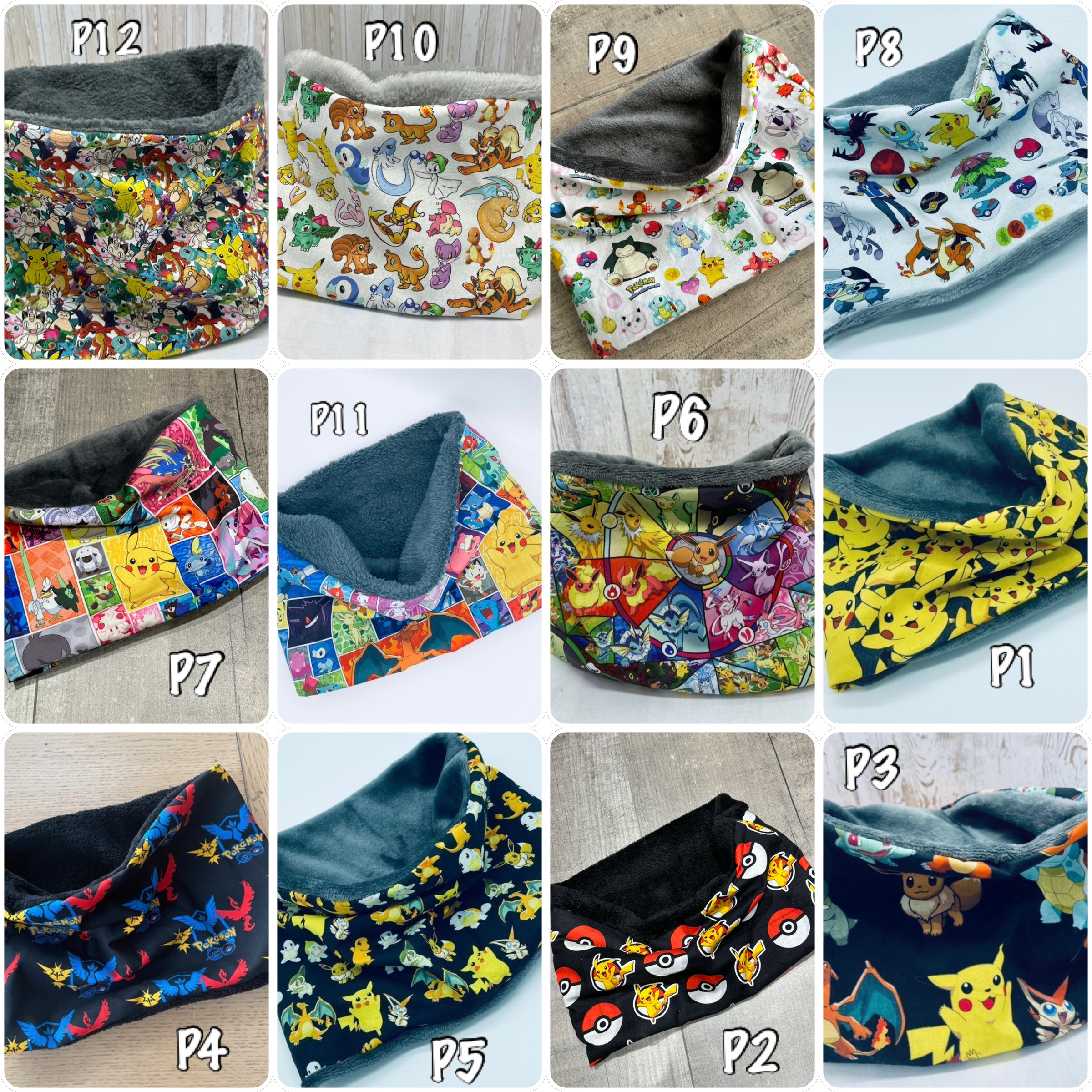 tour de cou garcon en polaire motifs pokemon