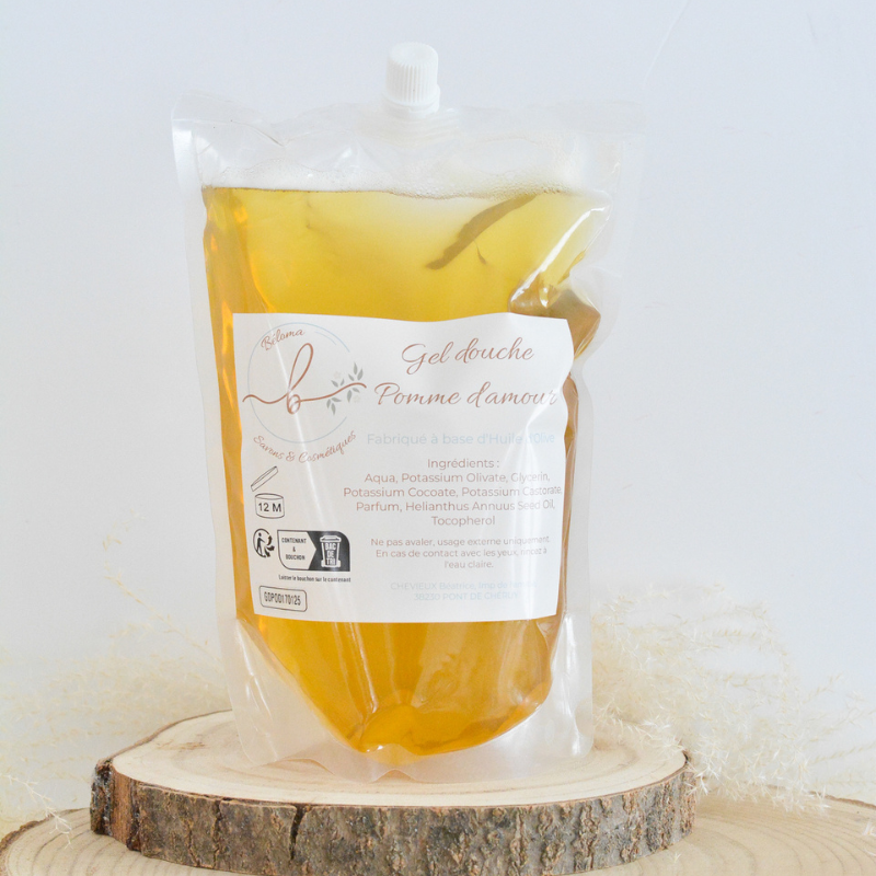 Gel douche à l'huile d'olive avec isolat naturel de Pomme d'amour - Odeur sucrée, acidulée à croquer - OK Maman et bébé ! – Image 2