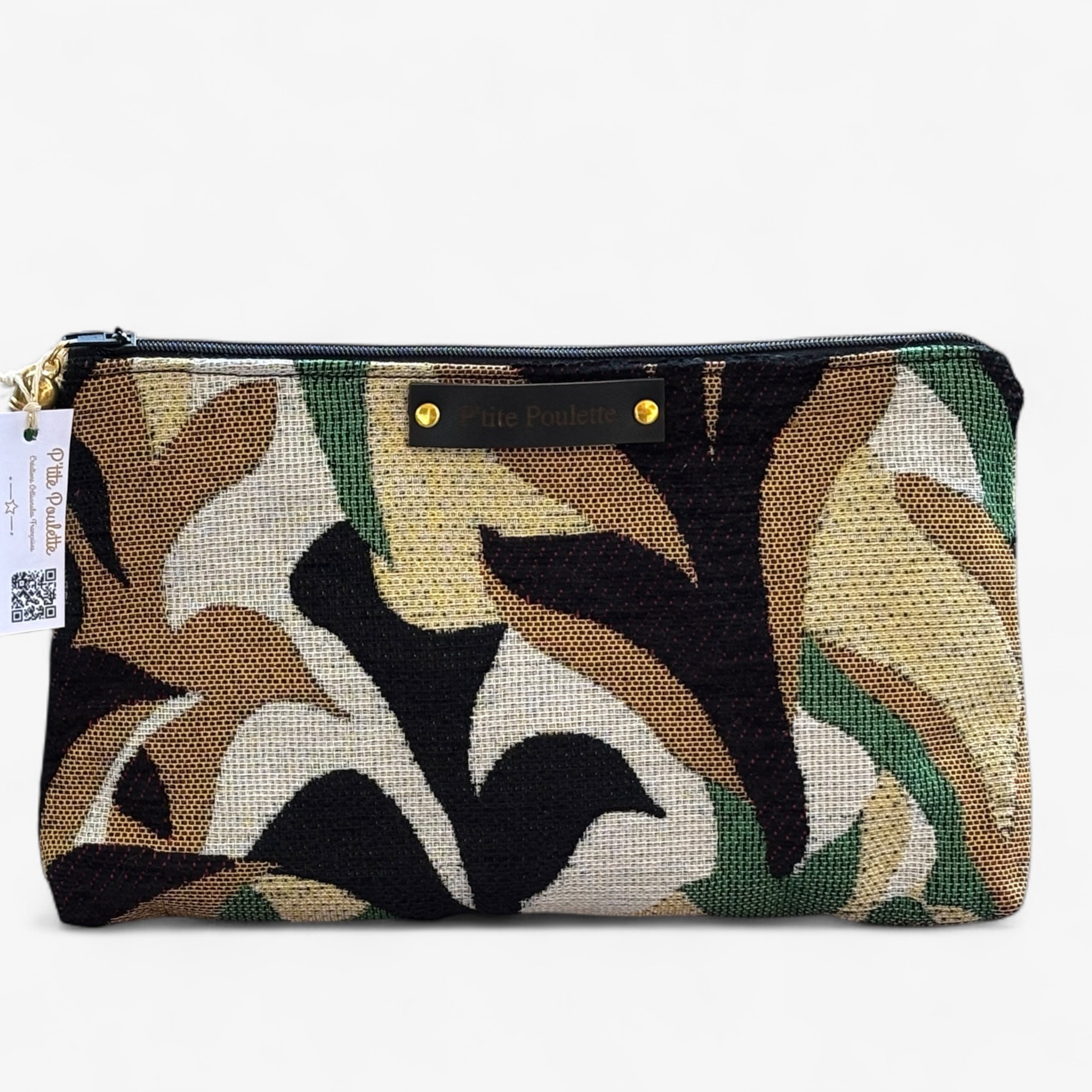 ✨ Trousse en Jacquard jungle – Création Artisanale Française