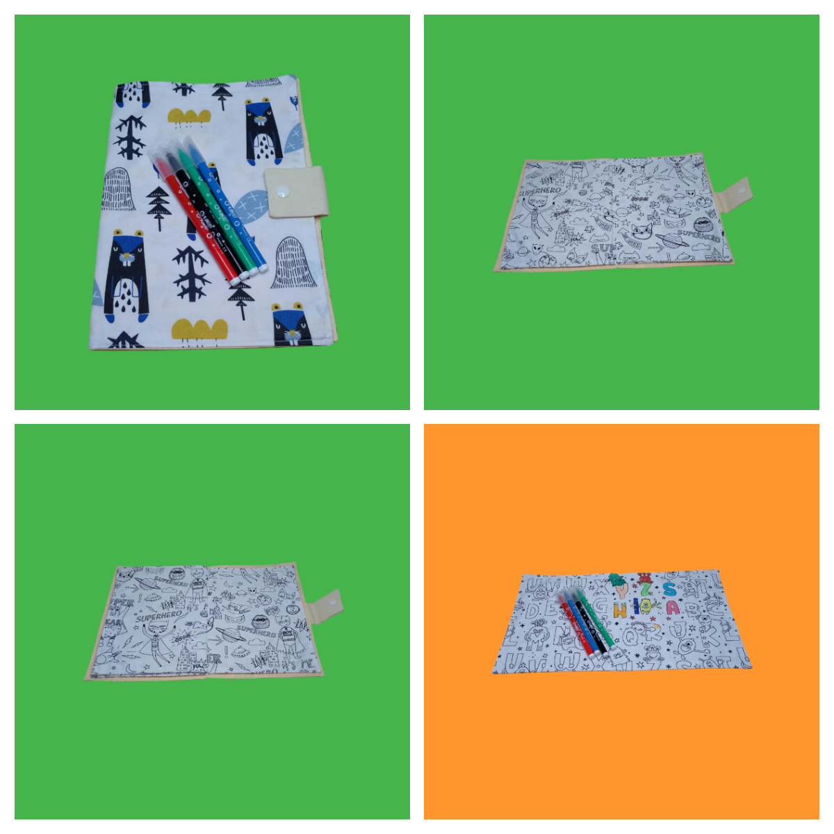 livre, cahier à colorier lavable, réutilisable plusieurs modèles au choix – Image 5