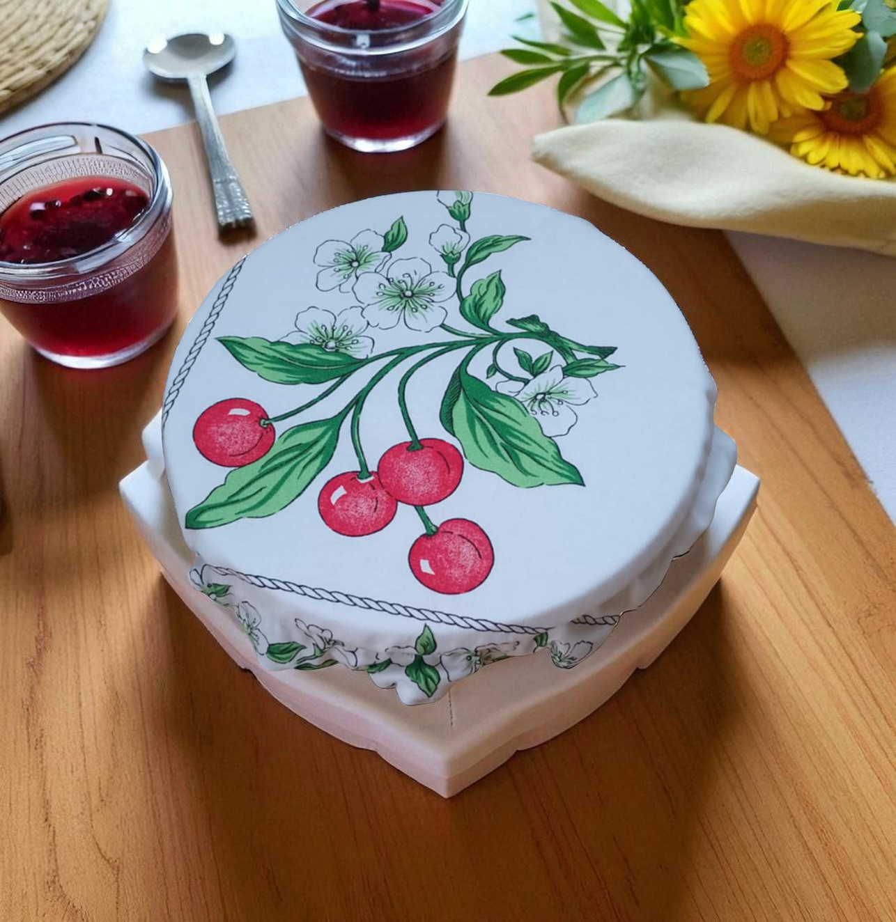 charlotte taille M, couvre plat coton doublé PUL certifié contact alimentaire modèles au choix