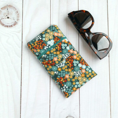 etui lunettes tissu fleuri