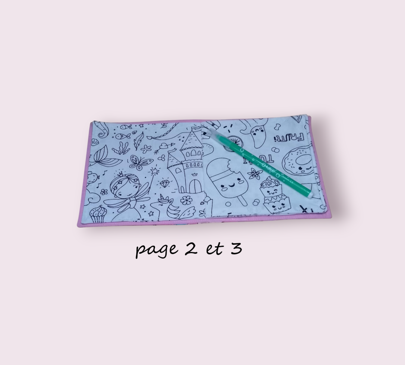mini livre, cahier à colorier lavable, réutilisable plusieurs modèles au choix – Image 6