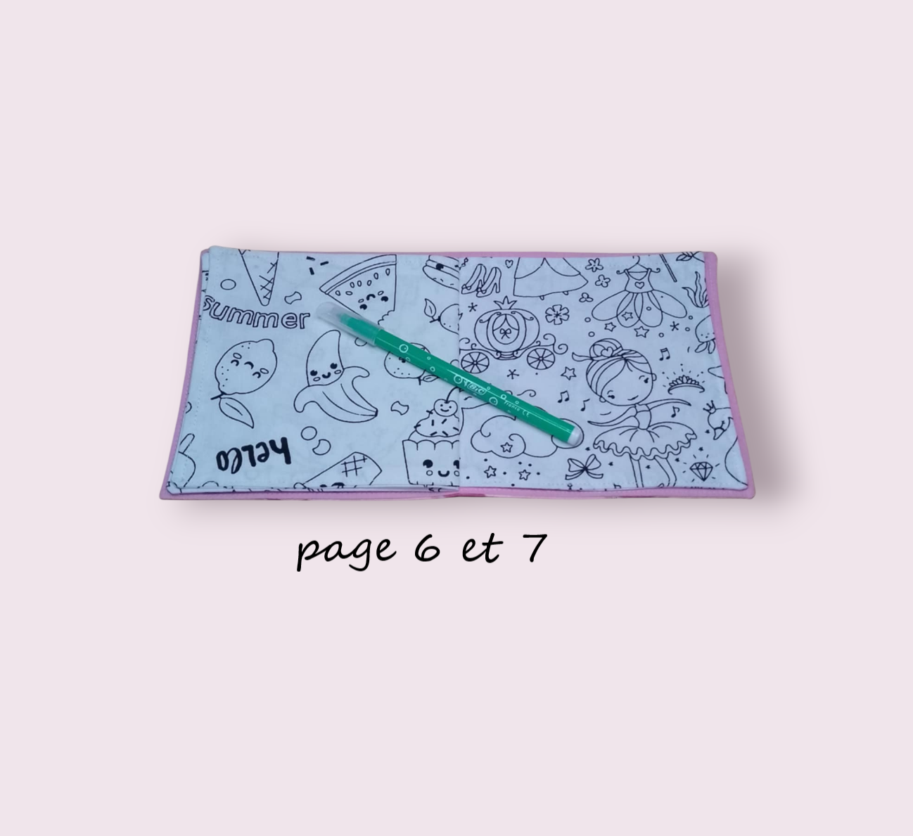 mini livre, cahier à colorier lavable, réutilisable plusieurs modèles au choix – Image 8