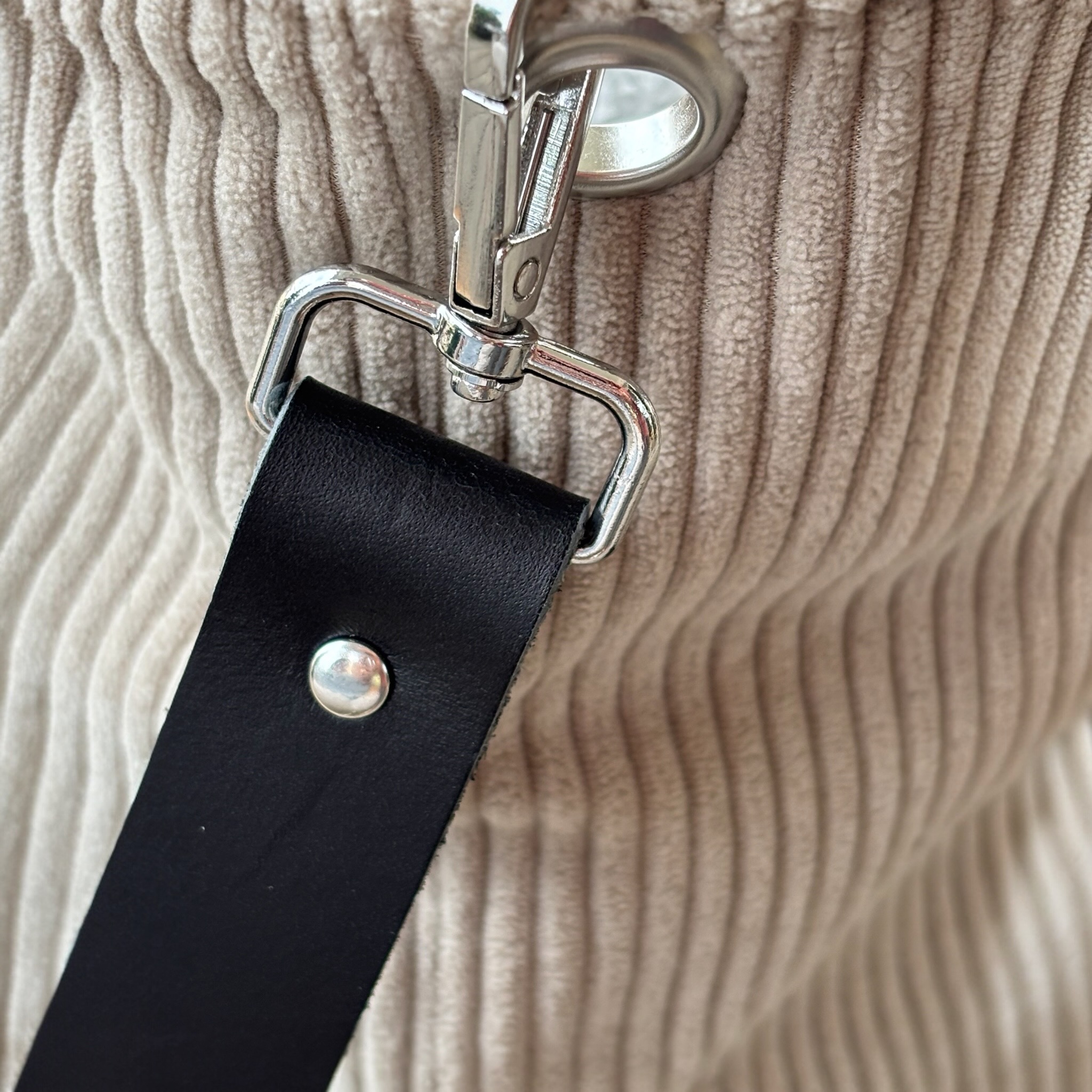 💫 Sac “Mademoiselle Poulette” en Velours Côtelé Écru – Création Artisanale Française – Image 3