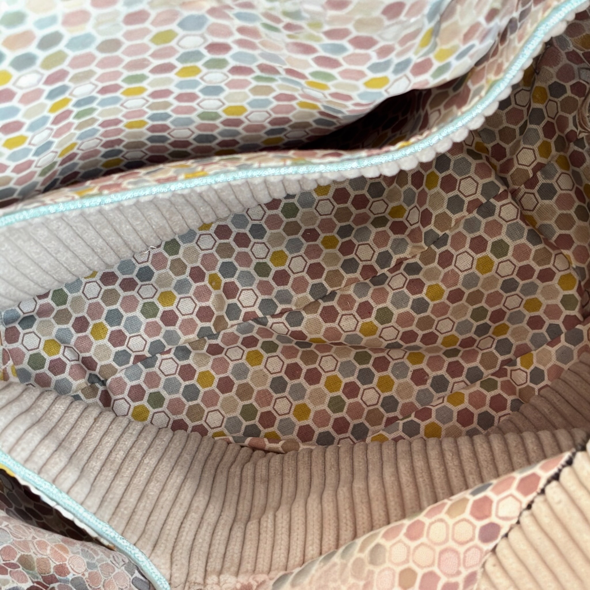 💫 Sac “Mademoiselle Poulette” en Velours Côtelé Écru – Création Artisanale Française – Image 5