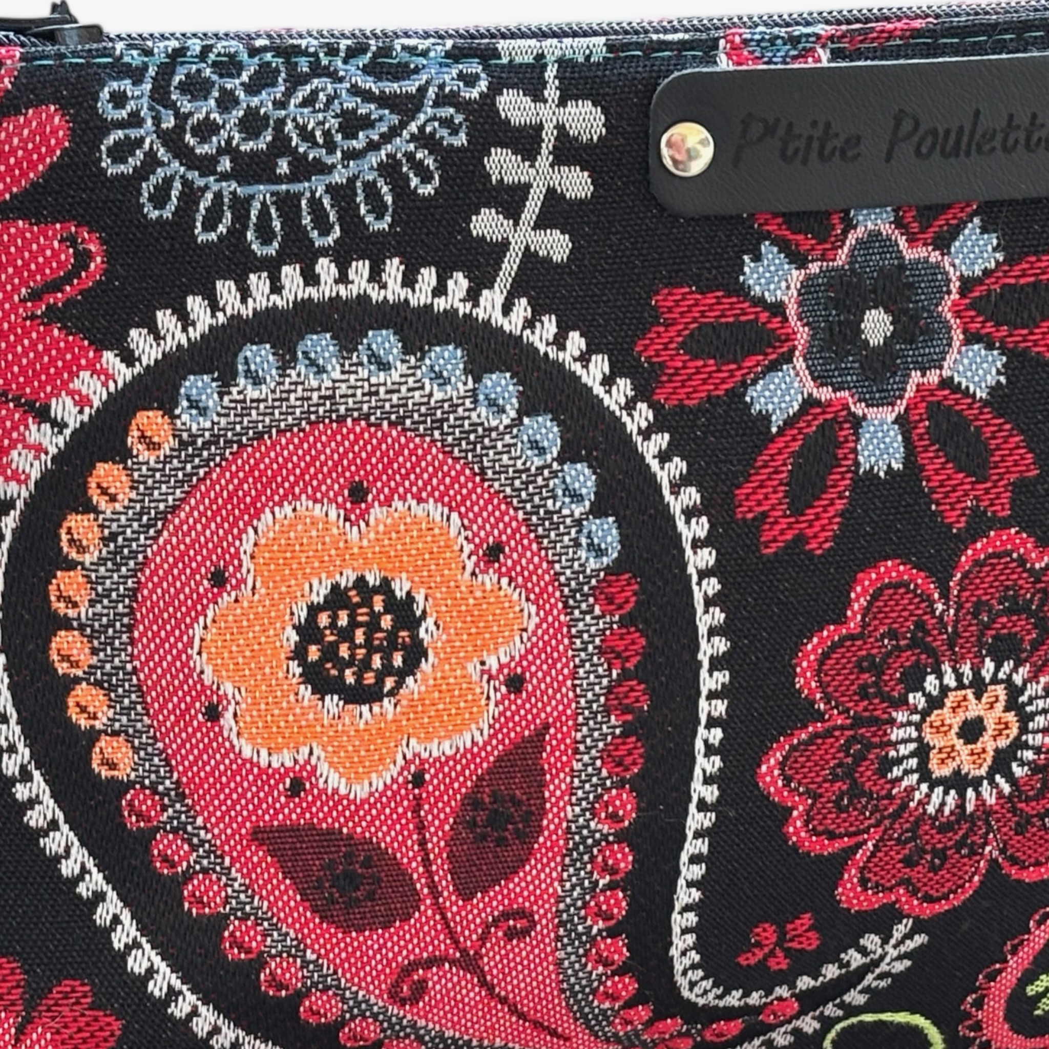 🌺 Trousse en Jacquard Fleuri – Création Artisanale Française – Image 3