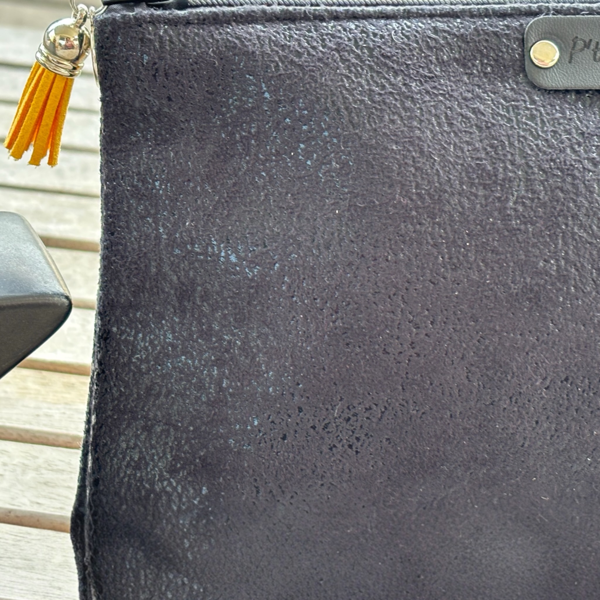 🖤 Trousse en Simili Cuir Noir Brillant – Création Artisanale Française – Image 3