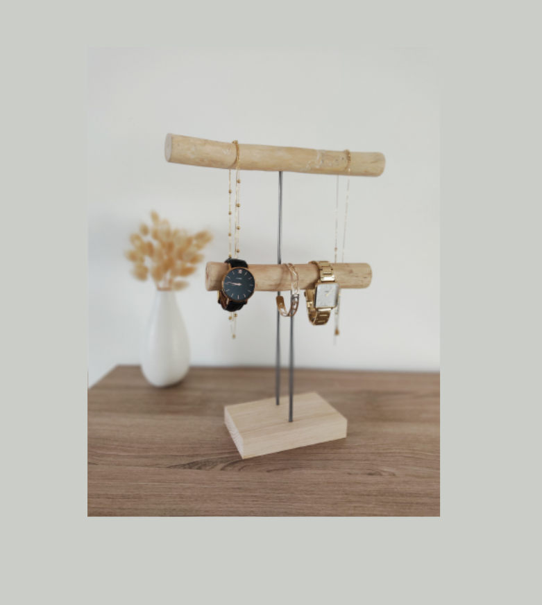 Porte bijoux en bois, cadeau Noël femme