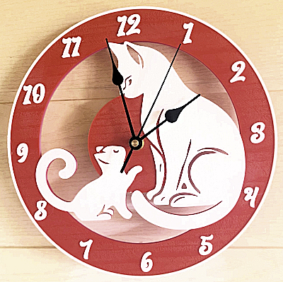 Pendule murale Duo Félins